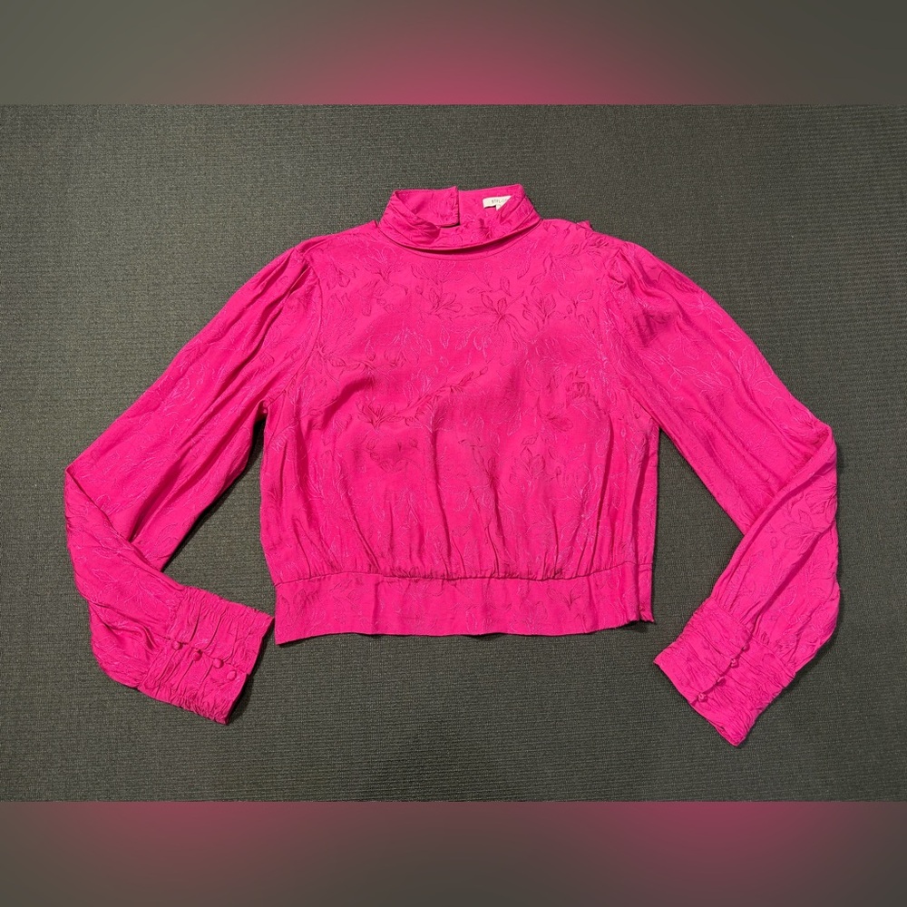 NEW BTFL-Life Elegant Pink Long Sleeve Open Back Detailed‎ Cuff Large Blouse